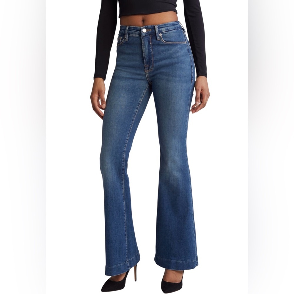 Good American Classic Indigo Wide Leg Jeans